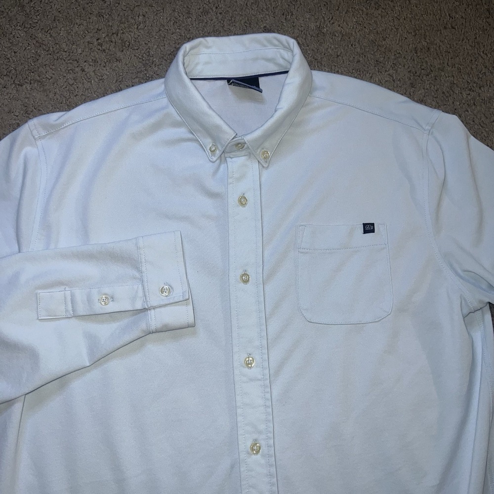 Good Good Golf Drive Ls Pique Button Down Shirt Men Large Light Blue Long Sleeve